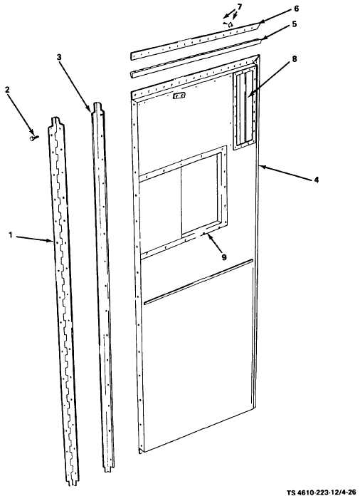 Figure 4-26. Door Hinge and Seats, Exploded View